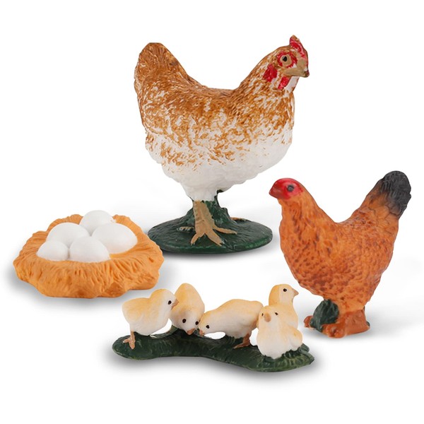 Life Cycle of Hen Figurines Toys Realistic Farm Animals Life