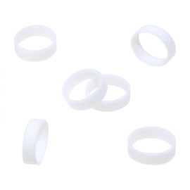 ONLYKXY 100pcs White Silicone Cable Ties 0.62 inch Diameter Flat Rubber Bands Elastic Bands Supplies Reusable Rubber Rings Thick Rubber Bands for School Home or Office Elasticity Coil Ring (White)
