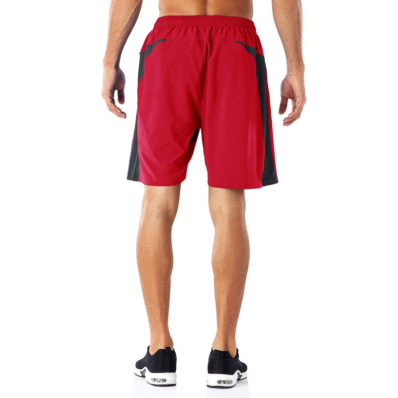 HMIYA Men's Sports Shorts Quick Drying Shorts with Zip Pocket,