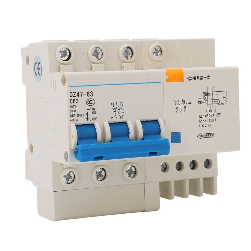 Circuit Breaker 3P and N MCB DIN Rail Mount 4500A