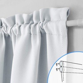 NICETOWN Greyish White Sidelight Door Panel - Room Darkening Side Lights Curtain and Drapery Thermal Insulated and Privacy Assured (1 Panel, 40 inches Long, Platinum)