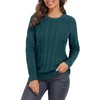 PrettyGuide Women's Sweater Crewneck Cable Knit Long Sleeve Pullover Tops