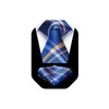 HISDERN Mens Tie Royal Blue Ties for Men with Pocket