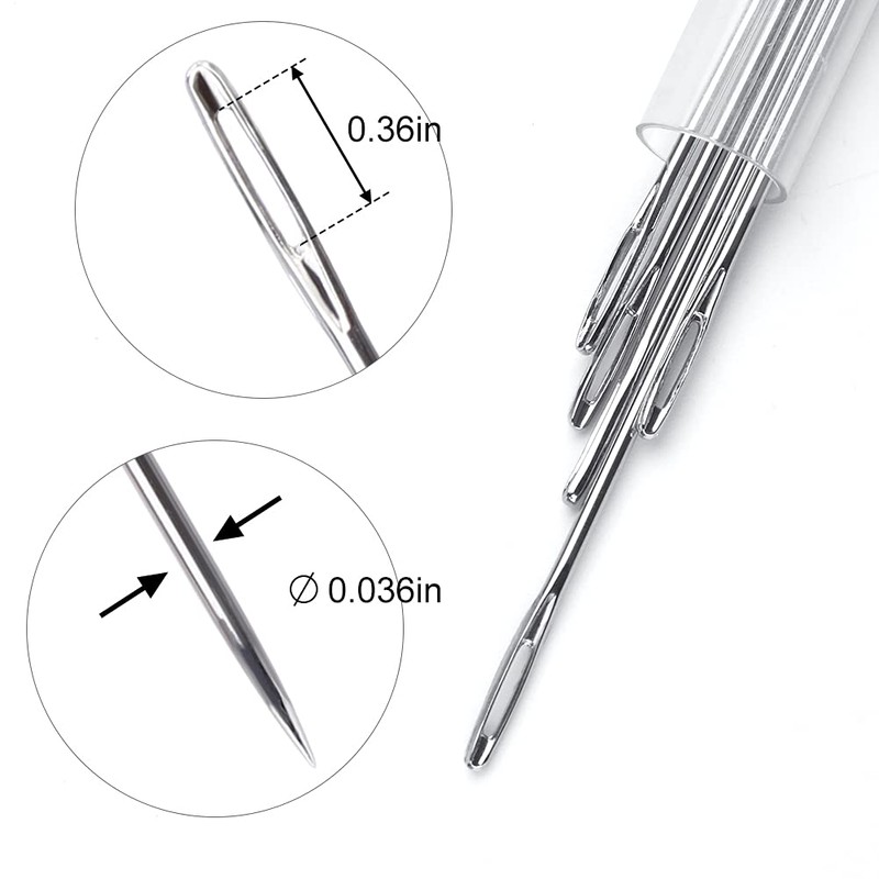 WONVOC Long Sewing Needles, 5 Sizes - 3.5/3.9/4.9/5.9/6.9'', Stitching Needles,