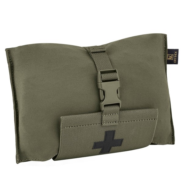 KRYDEX GEAR Tactical First Aid Bag, Tactical MOLLE Pouch Rip Away IFAK Pouch Universal EMT Emergency Multipurpose Waist Packbag (Ranger Green)