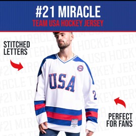 UNLC Hockey Jersey of USA 1980 Olympic Team Ice Hockey Jerseys Stitched Letters and Numbers White Large