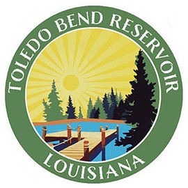 Lake Dock - Toledo Bend Reservoir - Louisiana 3.5" Window Car Truck Sticker Decal Vacation Adventure Theme Novelty Applique