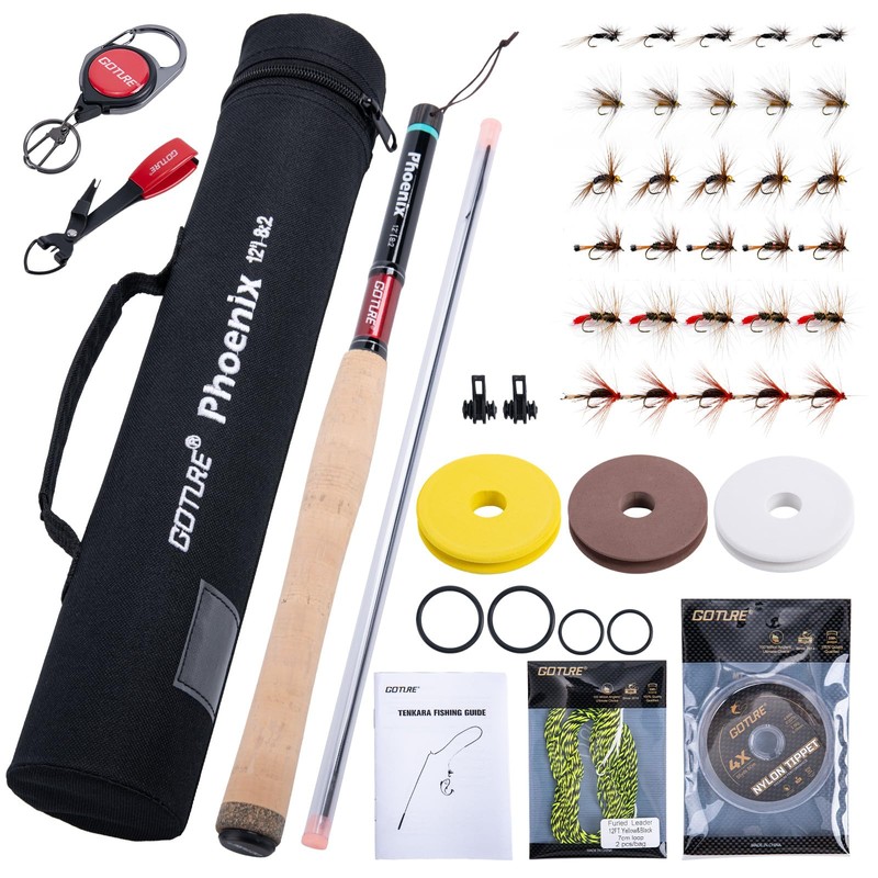 Goture Tenkara Fishing Rod Kit with Rod Tube, Telescopic Fly