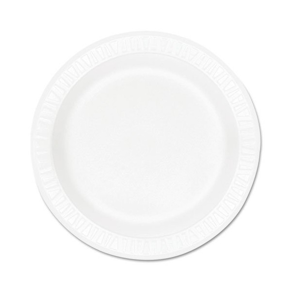 Dart 10PWCR 10.25 in White Unlaminated Foam Plate (Case of 500)
