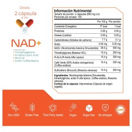 Nad+ Con Trimethylglycine Y Acido Alpha Lipoico, Pro Nmn Sabor Sin sabor