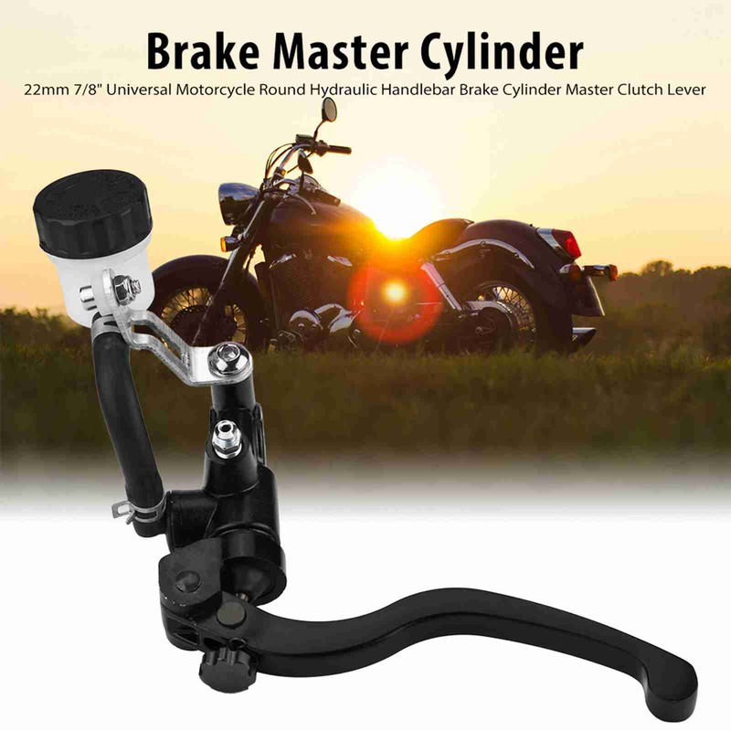 22mm 7/8" Universal Motorcycle Hydraulic Handlebar Brake Pump Cylinder Master