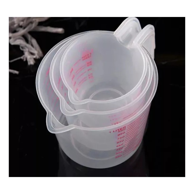 Launers Taza Medidora Graduada Plástico Cocina Repostería 3 Piezas