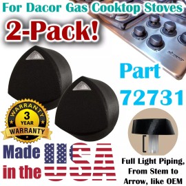 Subach Innes Corporation Two Pack of Knobs for Dacor 72731 with Light Piping for Gas Cooktop Stovetop 2x