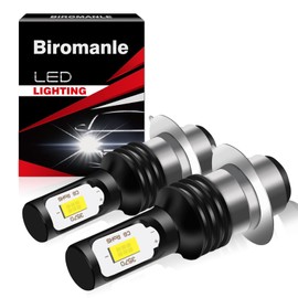 Biromanle H6M/P15D ATVS fog light Bulb Compatible with Honda Fourtrax Recon TRX 200 250 300 400 light Bulbs, H6M High Low Beam, Bright 60W 9000LM 6000K Interior lights Bulbs, Pack of 2