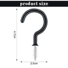 Rowwait 5pcs Screw Hooks,Drop Ceiling Hooks Screw,Multipurpose Screw in Hooks Plastic Coated Ceiling Hooks Vinyl Utility Hooks for Wood,Under Cupboard,Cabinet Shelf,Hanging Plant and Kitchen Utensils