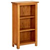 vidaXL Bookcase, Freestanding, 3-Shelf, Brown, Solid Oak Wood and MDF,