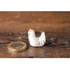 redchocol8® Ceramic Tiny White Chicken Figurines Animals Miniature Outdoor Gift