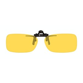 VS EYEWEAR Clip On Night Driving Glasses Yellow C2 Narrow Rectangular Clip On Flip Up Glasses