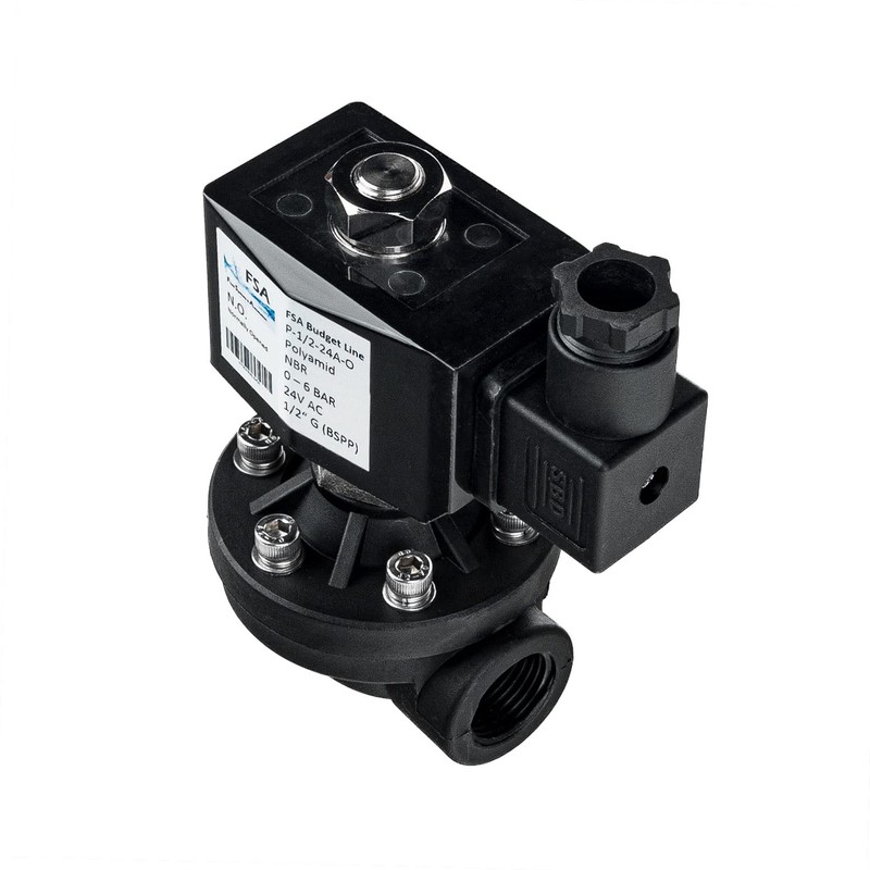 FSA Solenoid Valve Plastic PA6 1/2 Inch 24 V AC