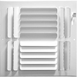 6"w x 6"h 4-Way Fixed Curved Blade AIR Supply Diffuser - Vent Duct Cover - Grille Register - Sidewall or Ceiling - High Airflow - White