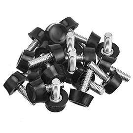 1/4" UNC Thread Adjustable Furniture Levelers Screw in Threaded, Galvanized Steel Screw Foot Levelers Screw On Furniture Glide Leveling for Table, Chair, Furniture Legs, 20 pcs Pack