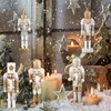 10 Pcs Christmas Nutcracker Ornaments Wooden Nutcracker Hanging Decorations 5