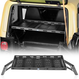 Hooke Road TJ/YJ Rear Trunk Cargo Basket Tray for 1987-2006 Jeep Wrangler YJ TJ (Excluding Unlimited), Interior Storage Luggage Carrier Rack