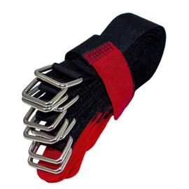 Lumonic 10 x Velcro Ties 200 x 20 mm Crossed Black Red Reusable Cable Ties Made of Velcro Tape for Attaching or Cable Management