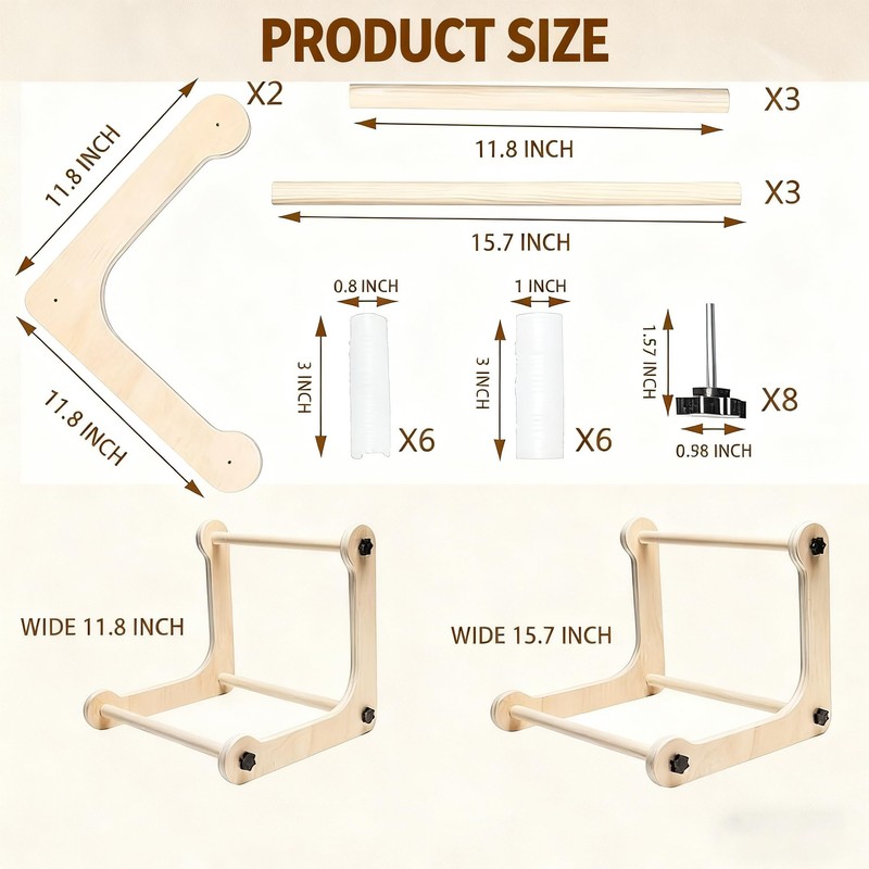 Adjustable Embroidery Stand - Wood Embroidery Hoop Stand & Cross