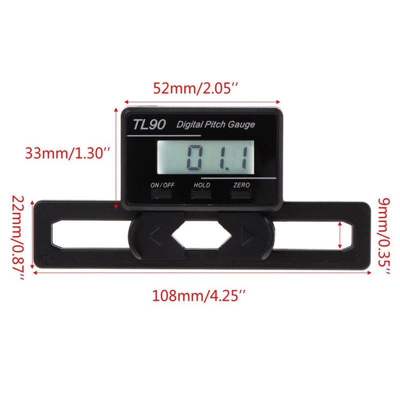 YO-HAPPY Pitch Gauge, TL90 Digital Pitch Gauge LCD Backlight Display