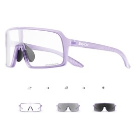 SCVCN Cycling Glasses, Self-tinting for Men and Women, Photochromic Sports Sunglasses, Clear Road Bike Glasses, TR90 Frame, Fast Cycling, MTB Cycling Glasses with UV400 Protection, Sports Glasses for