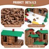 Wondertoys 456Pcs Big Villa Wooden Log Set Real Wood Logs