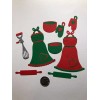 HANDMADE Die Cut / Apron Set  Scrapbook / Card Embellishment