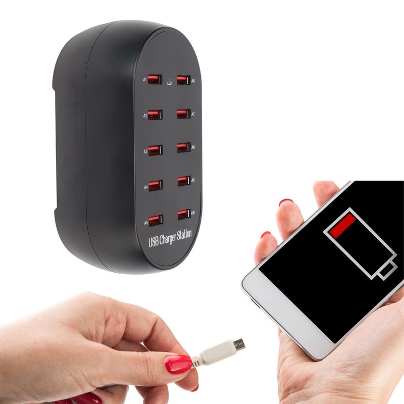 USB Charging Station 10 Port Small Desktop USB Fast Charging