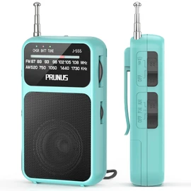 PRUNUS J-555 Pocket Radio AM FM USB-C Charging& Battery Operated, Excellent Reception& Clear Speaker and Headphone Jack, Back Clip, Flashlight, Transistor Radios, Portable Radios AM FM, Mini Radio