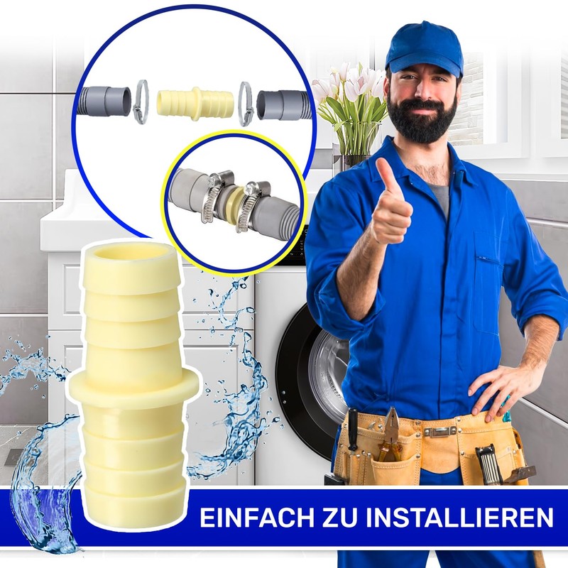 Hose Connector Diameter 24 mm for Washing Machine and Dishwasher