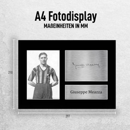 HWC Trading A4 Giuseppe Meazza Inter Milan Printed Autograph Picture for Football Fans and Fans