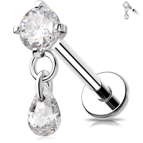 MeIighting 16G Internally Threaded Helix Stud Stainless Steel 316L Flat