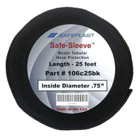 Caplugs PTPS Series – Safeplast Safe-Sleeve Nylon Hose Sleeve, Black Polyester, 2.05" ID x 25' L, Abrasion Reduction, Burst and UV Guard, Fire Safe, MSHA Approved (310c25BK)