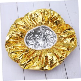 PACKOVE 10Pcs Aluminum Foil Hair Caps for Heat Insulation and Hair Styling Elastic Coloring Caps for Home Salon Use Golden for Hair Spa and Treatment Fits