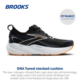 Brooks Men’s Glycerin 22 Neutral Running Shoe - Black/Country Blue/Orange Pop - 8.5 Wide