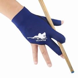 Roaming Breathable Billiard Gloves Men Left Hand Elastic Pool Gloves for Shooters Snooker Carom Cue Sports (Blue Right Handed S/M)