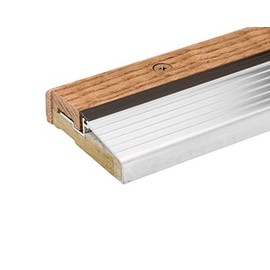 Oak & Aluminum Adjustable Threshold 3 5/8" Wide Adjustable from 1 1/8" to 1 1/2" High (48" Long Silver)