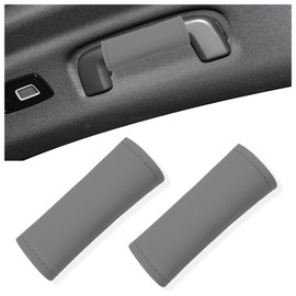 carleef 2PCS Leather Inside Car Door Handle Protector,Colorful Car Handle Cover for Car Decorations & Door Pull Handle Protections,Universal Interior Car Door Handle Scratch Protector (Gray)