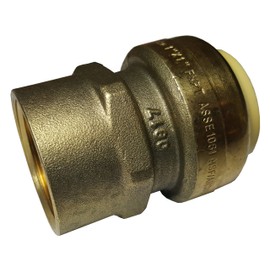 1 PIECE XFITTING 1" PUSH FIT X 1" FEMALE NPT/FNPT ADAPTER, CERTIFIED TO NSF ANSI61 - LEAD FREE BRASS, PLUMBING FITTING FOR COPPER, PEX, CPVC