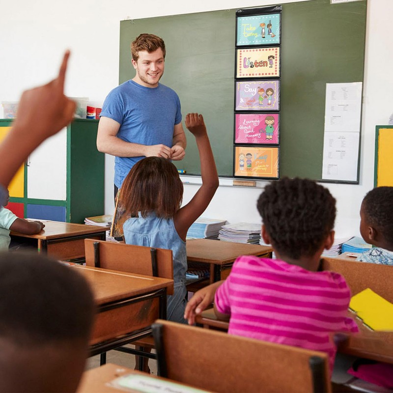 Mewise Pocket Chart for Classroom Cards,Drawing,Pictures,Class Demonstrations,Haning Wall File Organizer