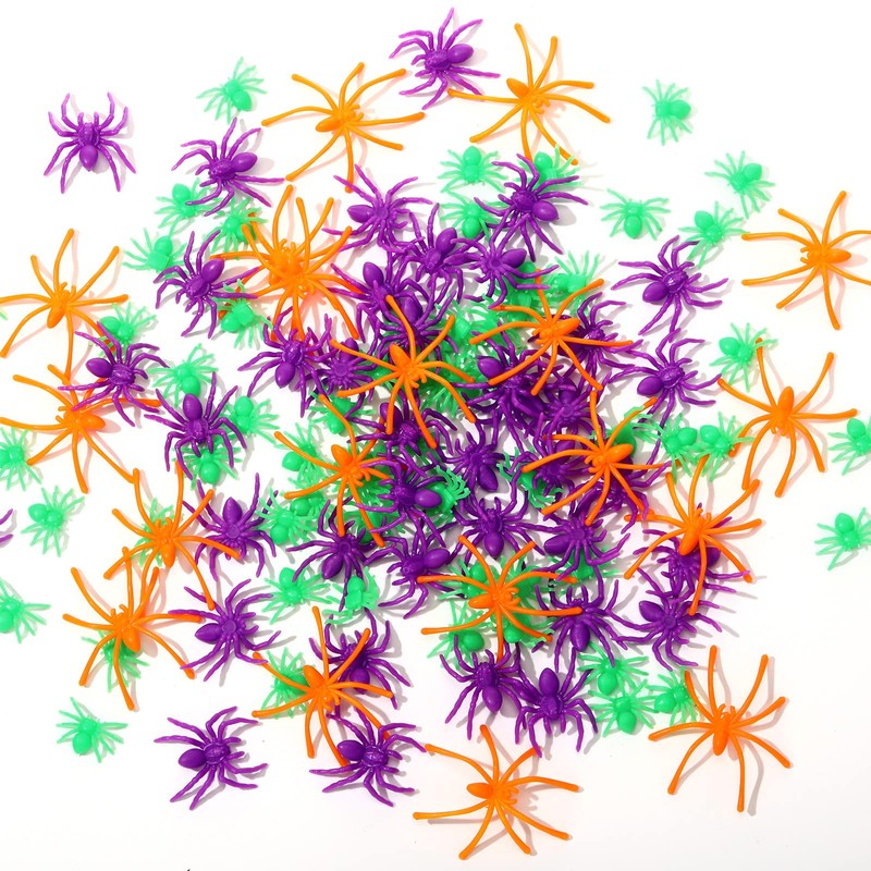 Civaner 3 Sizes 120 Pieces Plastic Spiders Small Plastic Spiders