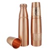Set of 2 Copper Water Bottles With Copper Tumblers For