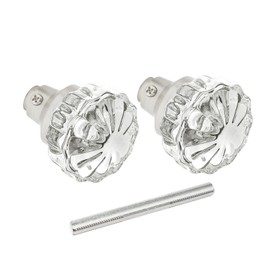 Glass Door Knobs Interior - Vintage Crystal Glass Knobs with Antique Mortise Lock Replacement for Interior Doors, Cabinets, Old-World Style Restorations Brushed Nickel 1 Pack