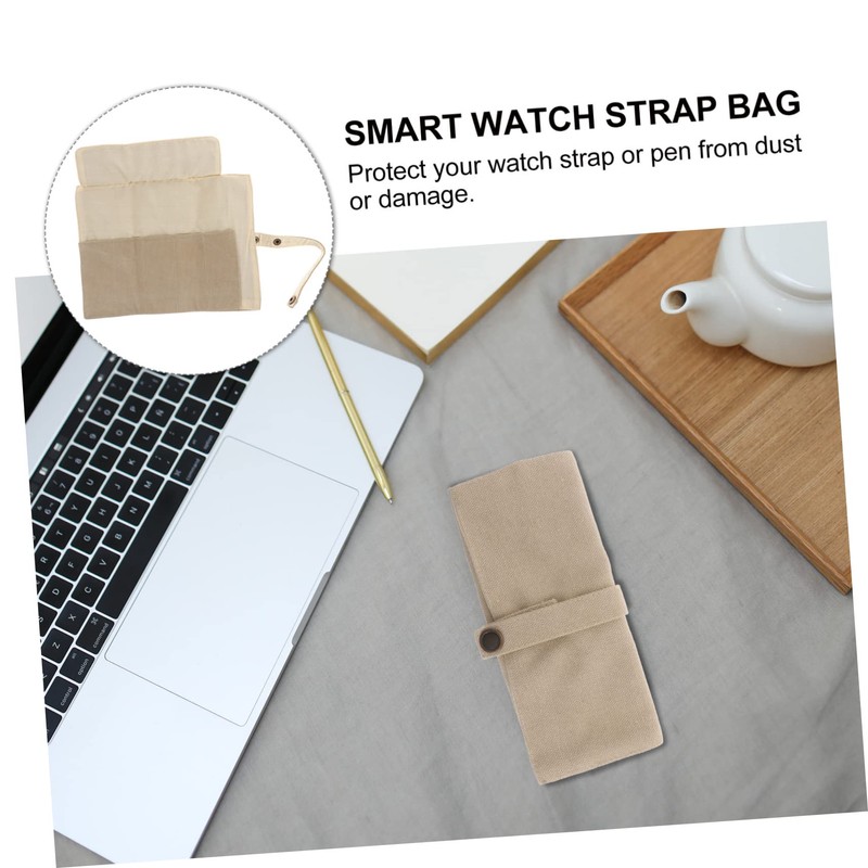OHPHCALL Smart Watch Strap Storage Pouch Canvas Bag for Daily